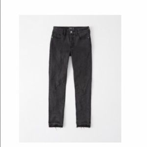 Abercrombie ladies Size 12 washed black, mid-rise super skinny, ankle jeans